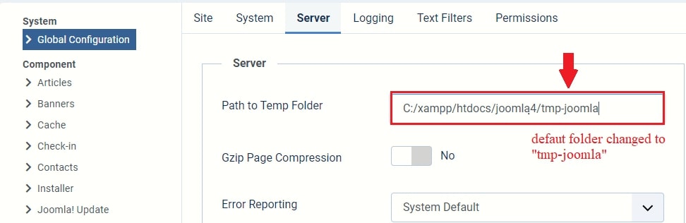 How to Change the Default Temp Folder in Joomla 4?